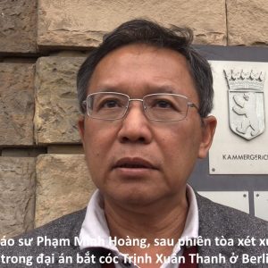 PV. Giáo sư Phạm Minh Hoàng, sau phiên tòa xét xử nghi phạm mật vụ Việt Nam bắt cóc Trịnh Xuân Thanh ở Berlin (19.6.2018)